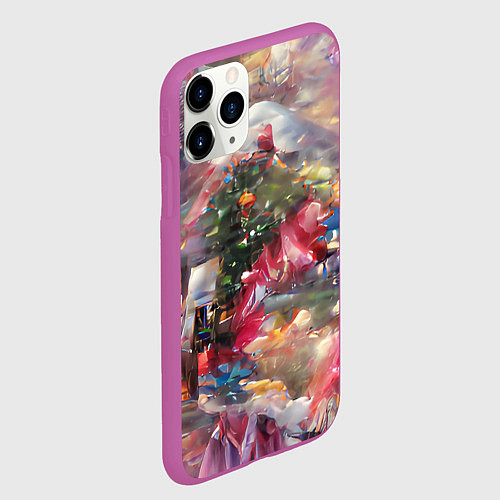 Чехол iPhone 11 Pro матовый Ностальгия Рождества / 3D-Фиолетовый – фото 2
