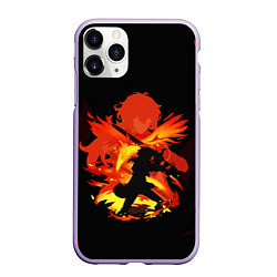 Чехол iPhone 11 Pro матовый DILUC FIRE GENSHIN IMPACT НА СПИНЕ