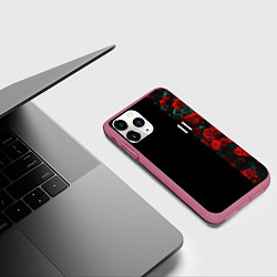 Чехол iPhone 11 Pro матовый РОЗЫ 11, цвет: 3D-малиновый — фото 2