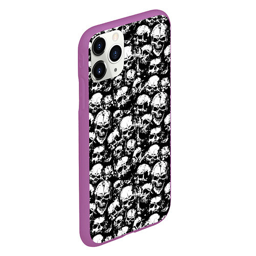 Чехол iPhone 11 Pro матовый Screaming skulls / 3D-Фиолетовый – фото 2