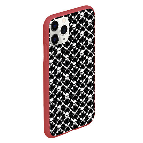 Чехол iPhone 11 Pro матовый Jolly Rogеr / 3D-Красный – фото 2