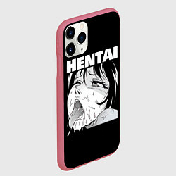 Чехол iPhone 11 Pro матовый HENTAI девочка ahegao, цвет: 3D-малиновый — фото 2