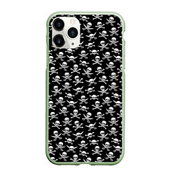 Чехол iPhone 11 Pro матовый Roger skull, цвет: 3D-салатовый