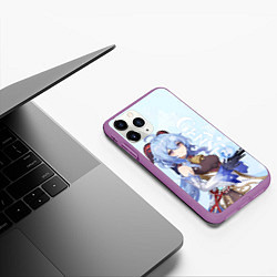 Чехол iPhone 11 Pro матовый ГАНЬ ЮЙ GENSHIN IMPACT НОВОГОДНИЙ 2022, цвет: 3D-фиолетовый — фото 2
