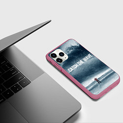 Чехол iPhone 11 Pro матовый Волна мыслей, цвет: 3D-малиновый — фото 2