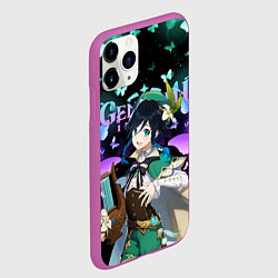 Чехол iPhone 11 Pro матовый VENTI GENSHIN IMPACT BUTTERFLY, НЕОНОВЫЕ БАБОЧКИ, цвет: 3D-фиолетовый — фото 2