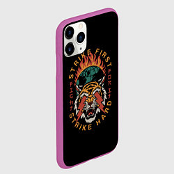 Чехол iPhone 11 Pro матовый Молнии из глаз Тигра, цвет: 3D-фиолетовый — фото 2