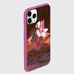 Чехол iPhone 11 Pro матовый Розария Rosaria в примогеме, Genshin Impact Геншин, цвет: 3D-фиолетовый — фото 2