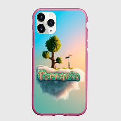 Чехол iPhone 11 Pro матовый Облако в Террарии, цвет: 3D-малиновый