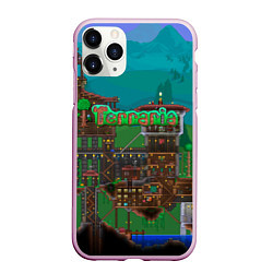 Чехол iPhone 11 Pro матовый Дом в Террарии, цвет: 3D-розовый