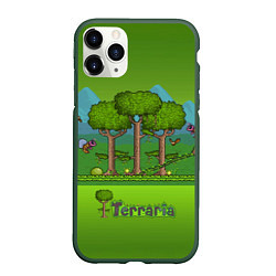 Чехол iPhone 11 Pro матовый Лесок в Террарии, цвет: 3D-темно-зеленый