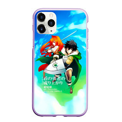 Чехол iPhone 11 Pro матовый The Rising of the Shield Hero - Наофуми и Рафталия, цвет: 3D-сиреневый