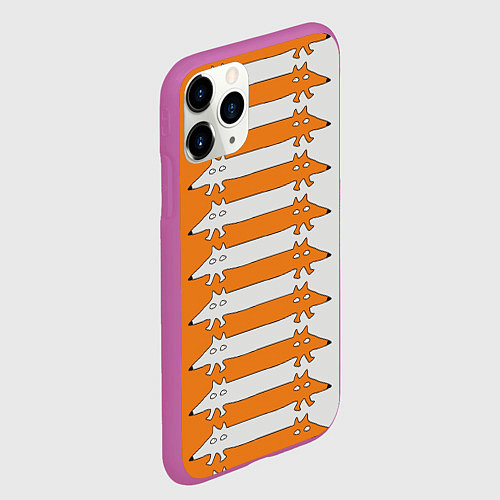 Чехол iPhone 11 Pro матовый Лисицы Foxes / 3D-Фиолетовый – фото 2
