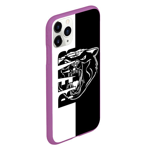 Чехол iPhone 11 Pro матовый BEAR Медведь / 3D-Фиолетовый – фото 2