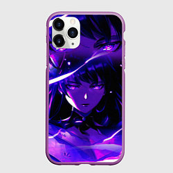 Чехол iPhone 11 Pro матовый SHOGUN RAIDEN GENSHIN IMPACT НА СПИНЕ, цвет: 3D-фиолетовый