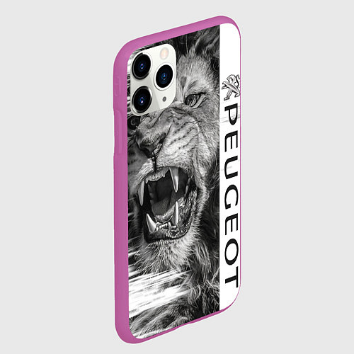 Чехол iPhone 11 Pro матовый Peugeotlion / 3D-Фиолетовый – фото 2