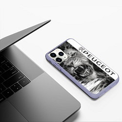 Чехол iPhone 11 Pro матовый Peugeotlion, цвет: 3D-светло-сиреневый — фото 2