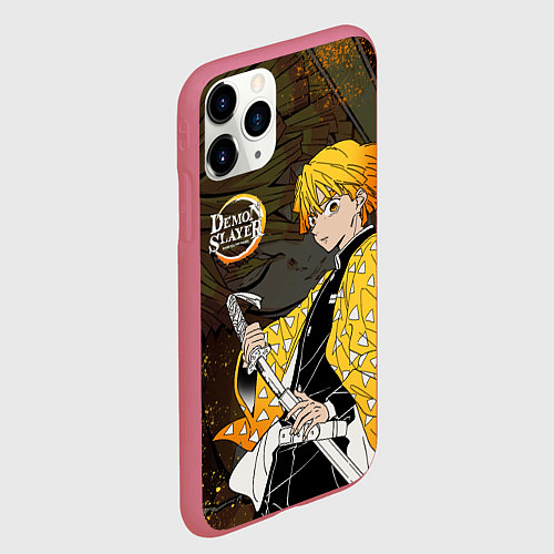 Чехол iPhone 11 Pro матовый ТОМИОКА SLAYER КЛИНОК / 3D-Малиновый – фото 2