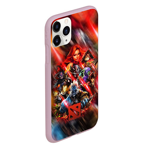 Чехол iPhone 11 Pro матовый ГЕРОИ DOTA 2 НЕОН АРТ / 3D-Розовый – фото 2