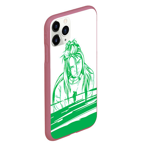 Чехол iPhone 11 Pro матовый Billie eilish билли айлиш / 3D-Малиновый – фото 2