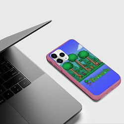 Чехол iPhone 11 Pro матовый Лесок из Террарии, цвет: 3D-малиновый — фото 2