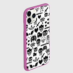 Чехол iPhone 11 Pro матовый UNDERTALE WHITE PATTERN, цвет: 3D-фиолетовый — фото 2