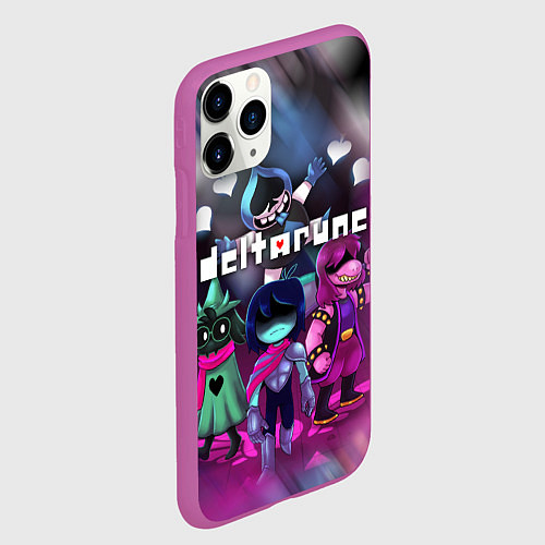 Чехол iPhone 11 Pro матовый DELTARUNE ГЕРОИ В БОЙ! / 3D-Фиолетовый – фото 2
