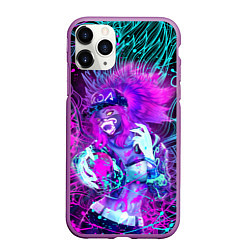 Чехол iPhone 11 Pro матовый KDA NEON DRAGON LEAGUE OF LEGENDS, НЕОНОВЫЕ БРЫЗГИ