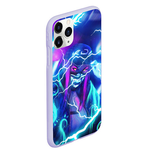 Чехол iPhone 11 Pro матовый KDA FLASHLIGHT NEON КДА В МАСКЕ LEAGUE OF LEGENDS / 3D-Светло-сиреневый – фото 2