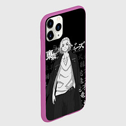 Чехол iPhone 11 Pro матовый MICKEY TOKYO REVENGERS ЧЁРНО БЕЛЫЙ, цвет: 3D-фиолетовый — фото 2