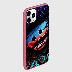 Чехол iPhone 11 Pro матовый POPPY PLAYTIME ЛИЦО МОНСТРА ХАГИ ВАГИ, цвет: 3D-малиновый — фото 2