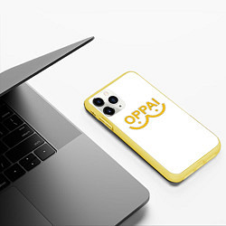 Чехол iPhone 11 Pro матовый OPPAI LOGO ONE-PUNCH MAN, цвет: 3D-желтый — фото 2