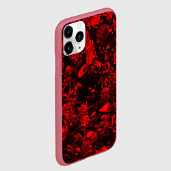 Чехол iPhone 11 Pro матовый DOTA 2 HEROES RED PATTERN ДОТА 2, цвет: 3D-малиновый — фото 2