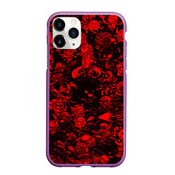 Чехол iPhone 11 Pro матовый DOTA 2 HEROES RED PATTERN ДОТА 2, цвет: 3D-фиолетовый