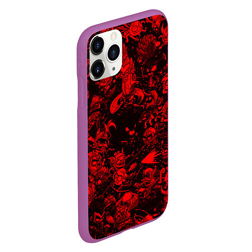 Чехол iPhone 11 Pro матовый DOTA 2 HEROES RED PATTERN ДОТА 2 / 3D-Фиолетовый – фото 2