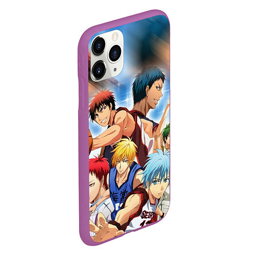 Чехол iPhone 11 Pro матовый KUROKO BASKETBALL КОМАНДА / 3D-Фиолетовый – фото 2