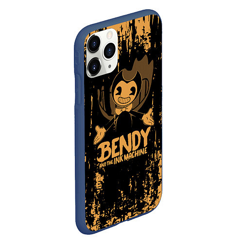 Чехол iPhone 11 Pro матовый Bendy and the Ink Machine Бенди и чернильная машин / 3D-Тёмно-синий – фото 2