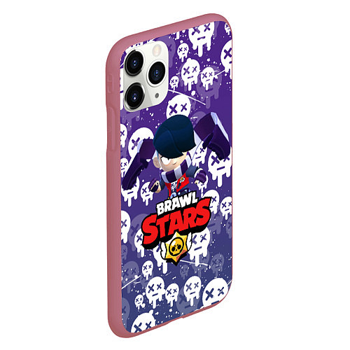 Чехол iPhone 11 Pro матовый EDGAR BRAWL STARS, ЛУЧШИЙ УБИЙЦА / 3D-Малиновый – фото 2