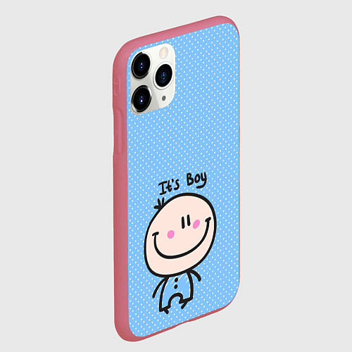 Чехол iPhone 11 Pro матовый Its boy / 3D-Малиновый – фото 2