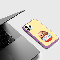 Чехол iPhone 11 Pro матовый Киндер сюрприз, цвет: 3D-фиолетовый — фото 2