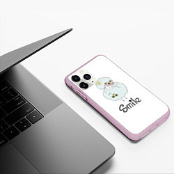 Чехол iPhone 11 Pro матовый Внимание, улыбочку!, цвет: 3D-розовый — фото 2