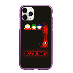 Чехол iPhone 11 Pro матовый Южный парк главные персонажи South Park, цвет: 3D-фиолетовый