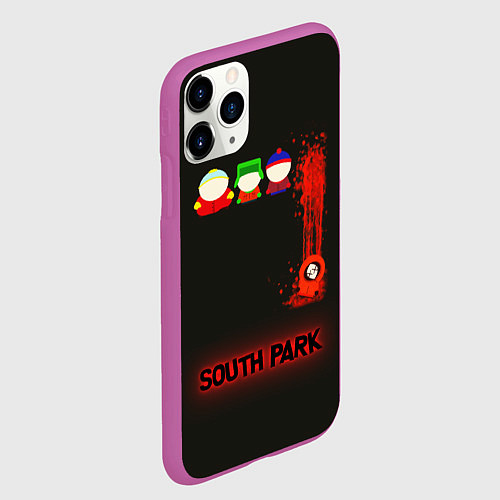 Чехол iPhone 11 Pro матовый Южный парк главные персонажи South Park / 3D-Фиолетовый – фото 2