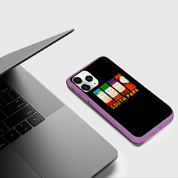 Чехол iPhone 11 Pro матовый South Park - Южный парк главные герои, цвет: 3D-фиолетовый — фото 2