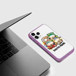 Чехол iPhone 11 Pro матовый South Park - Южный парк краски, цвет: 3D-фиолетовый — фото 2
