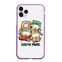 Чехол iPhone 11 Pro матовый South Park - Южный парк краски, цвет: 3D-фиолетовый