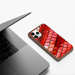 Чехол iPhone 11 Pro матовый Красная спартаковская чешуя, цвет: 3D-коричневый — фото 2