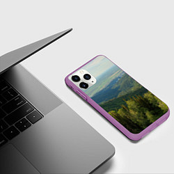 Чехол iPhone 11 Pro матовый Природный пейзаж, цвет: 3D-фиолетовый — фото 2