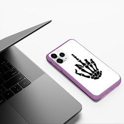 Чехол iPhone 11 Pro матовый Fuck you,чел, цвет: 3D-фиолетовый — фото 2