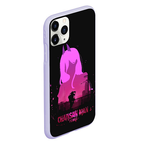 Чехол iPhone 11 Pro матовый Chainsaw Man Power / 3D-Светло-сиреневый – фото 2